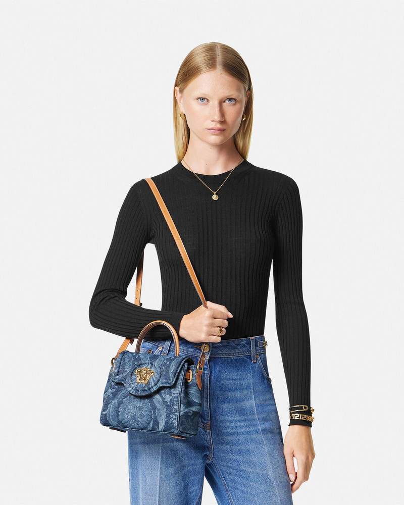 Barocco Denim La Medusa Small Handbag 7