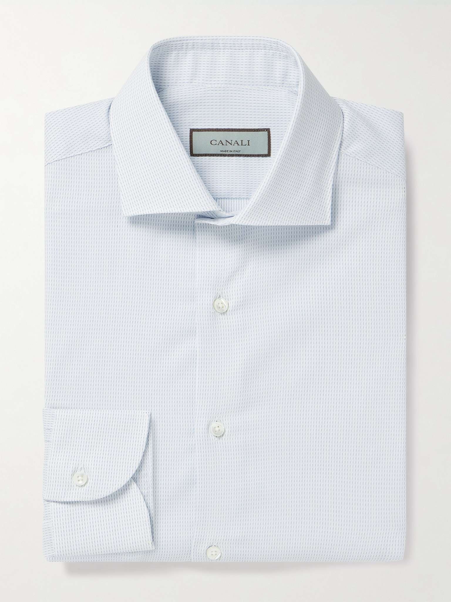 Cutaway-Collar Lyocell-Blend Jacquard Shirt - 2