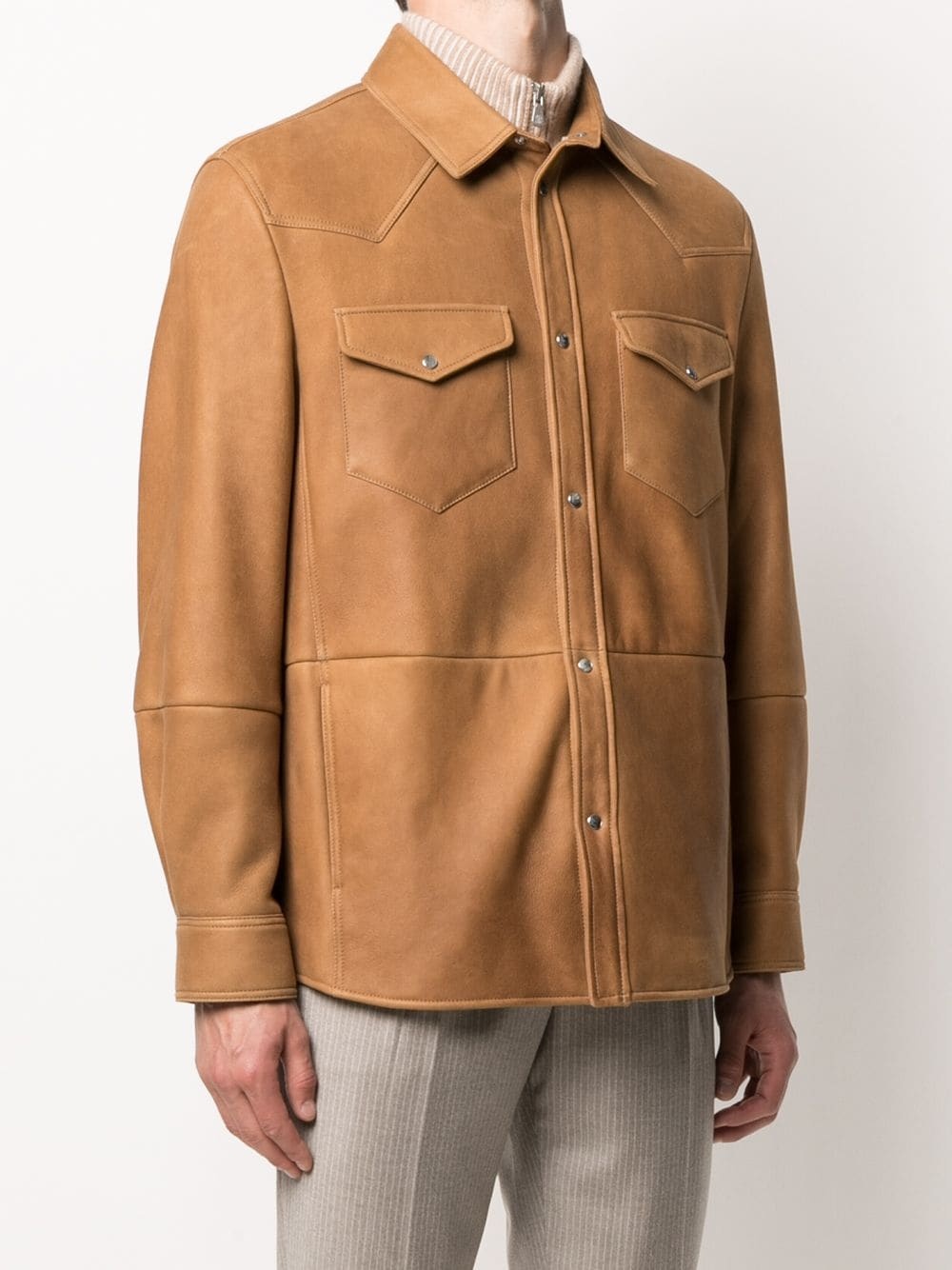 sheepskin shirt jacket - 3