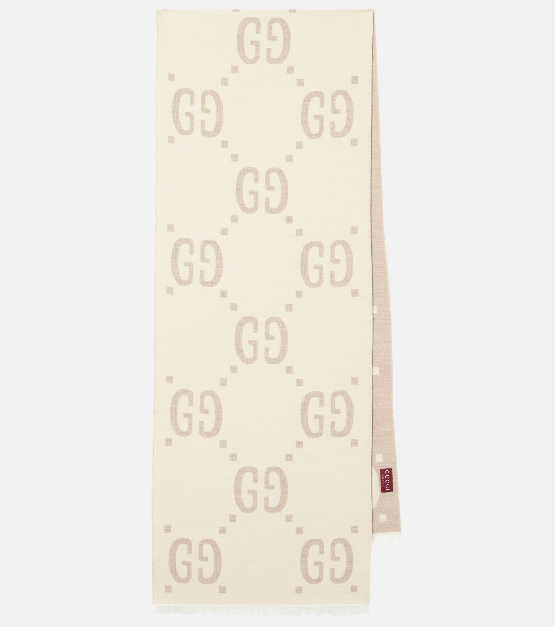 GG wool and silk scarf - 1
