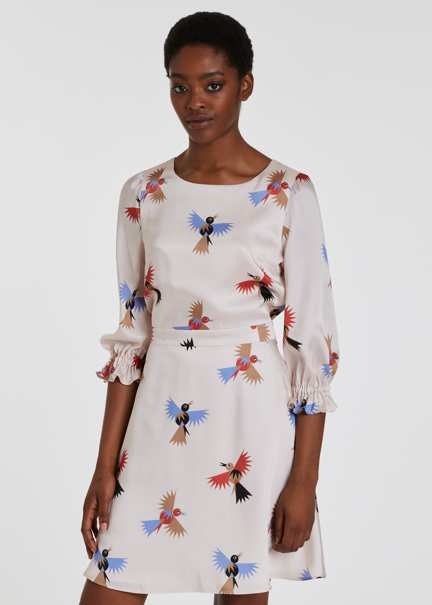 'Swallow Stencil' Mini Dress - 5
