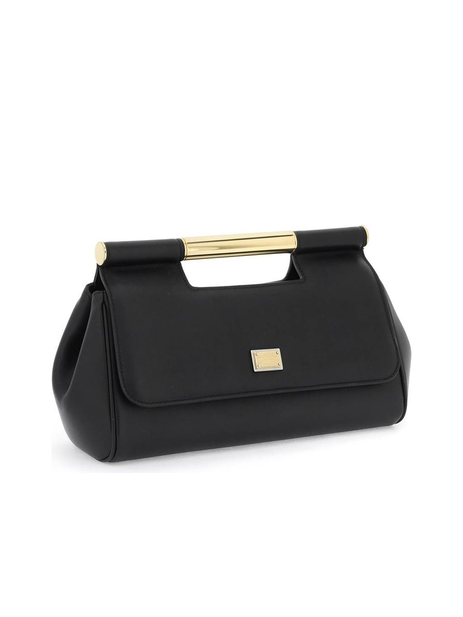 Sicily Clutch with Metal Handle and Logo Plaque - 3