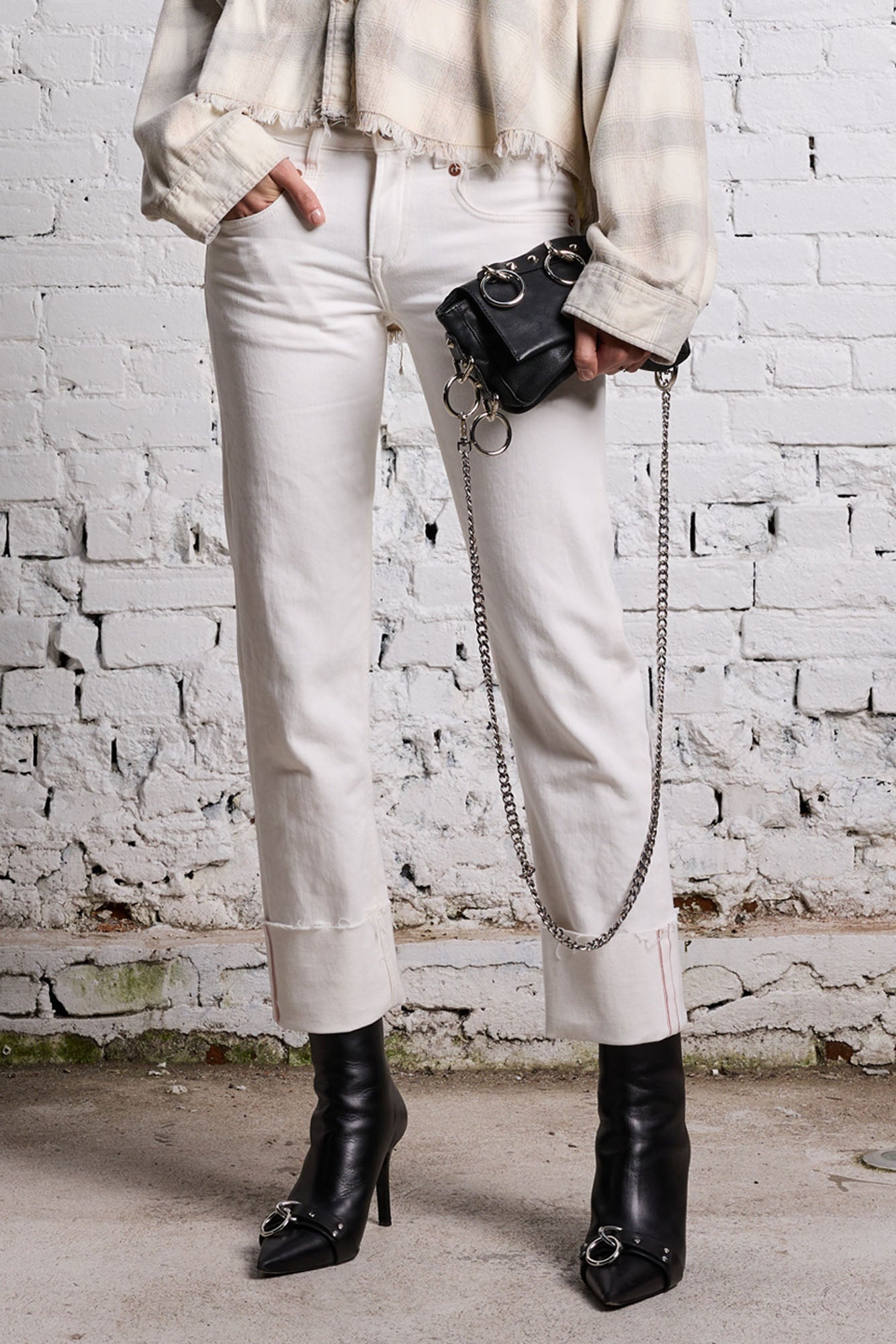 CUFFED BOY STRAIGHT - SUTTON SELVEDGE WHITE - 2