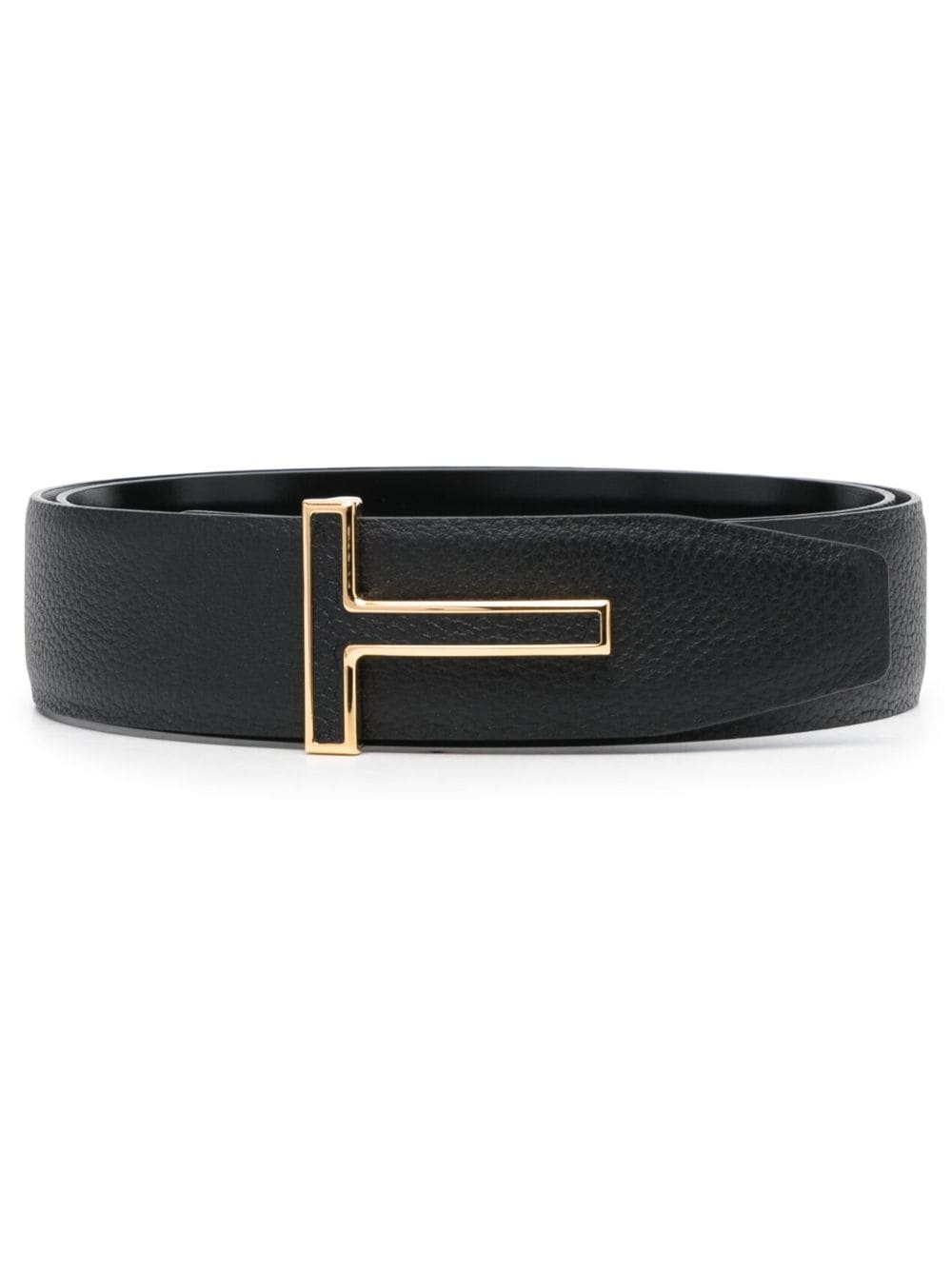 logo-buckle leather belt - 1