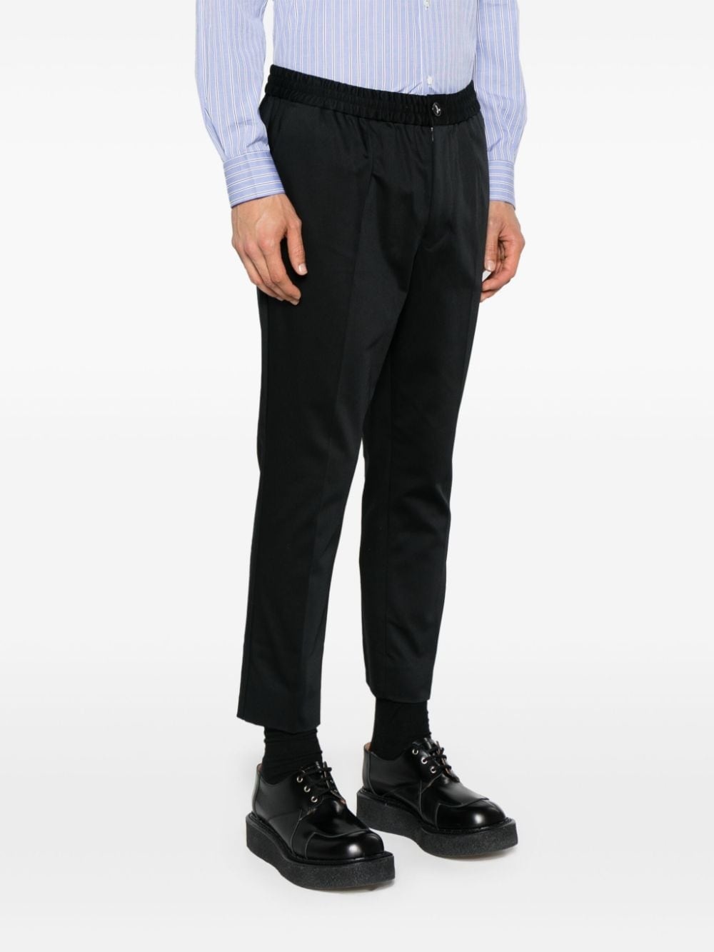elasticated-waist cropped trousers - 3