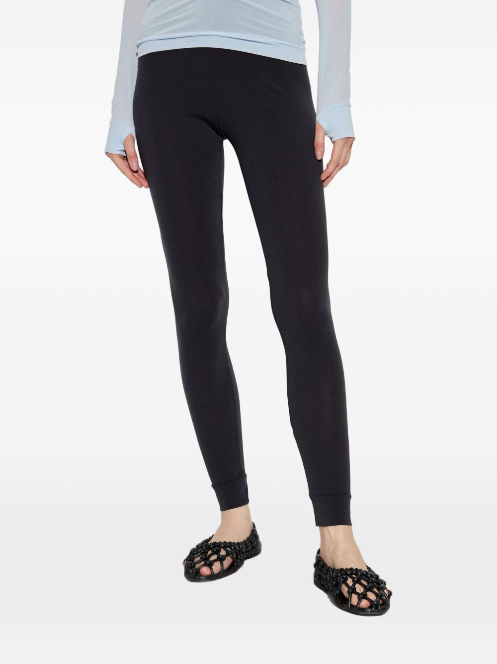 speckled elastic-waistline leggings - 4