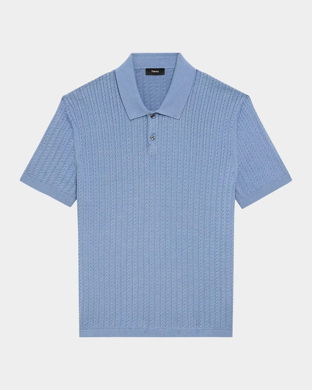 Men's Cable-Knit Polo Sweater - 1