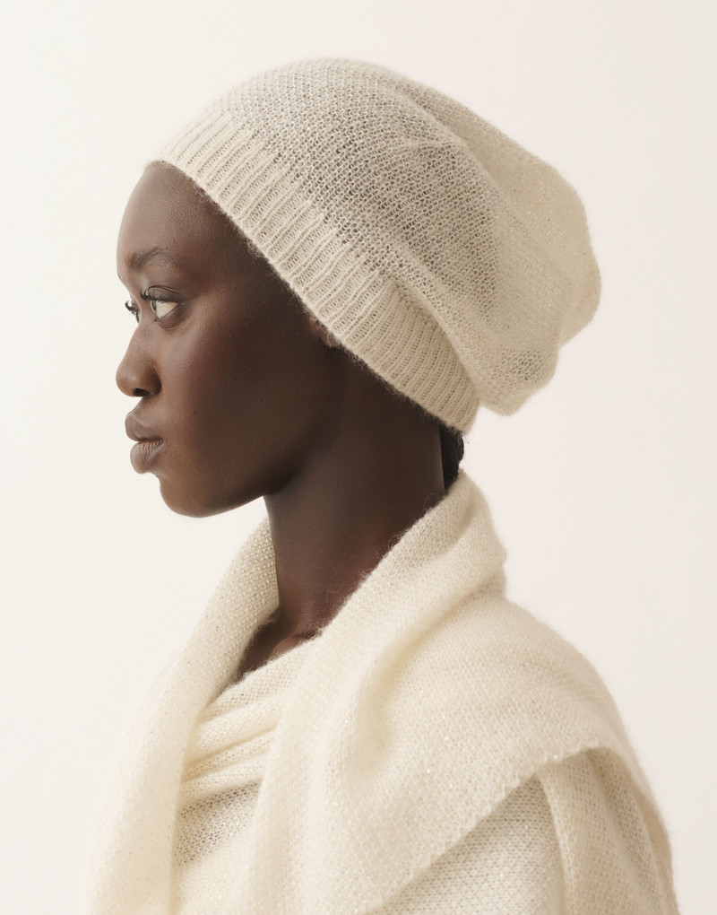 FABIANA FILIPPI Mohair cap with micro sequins outlook