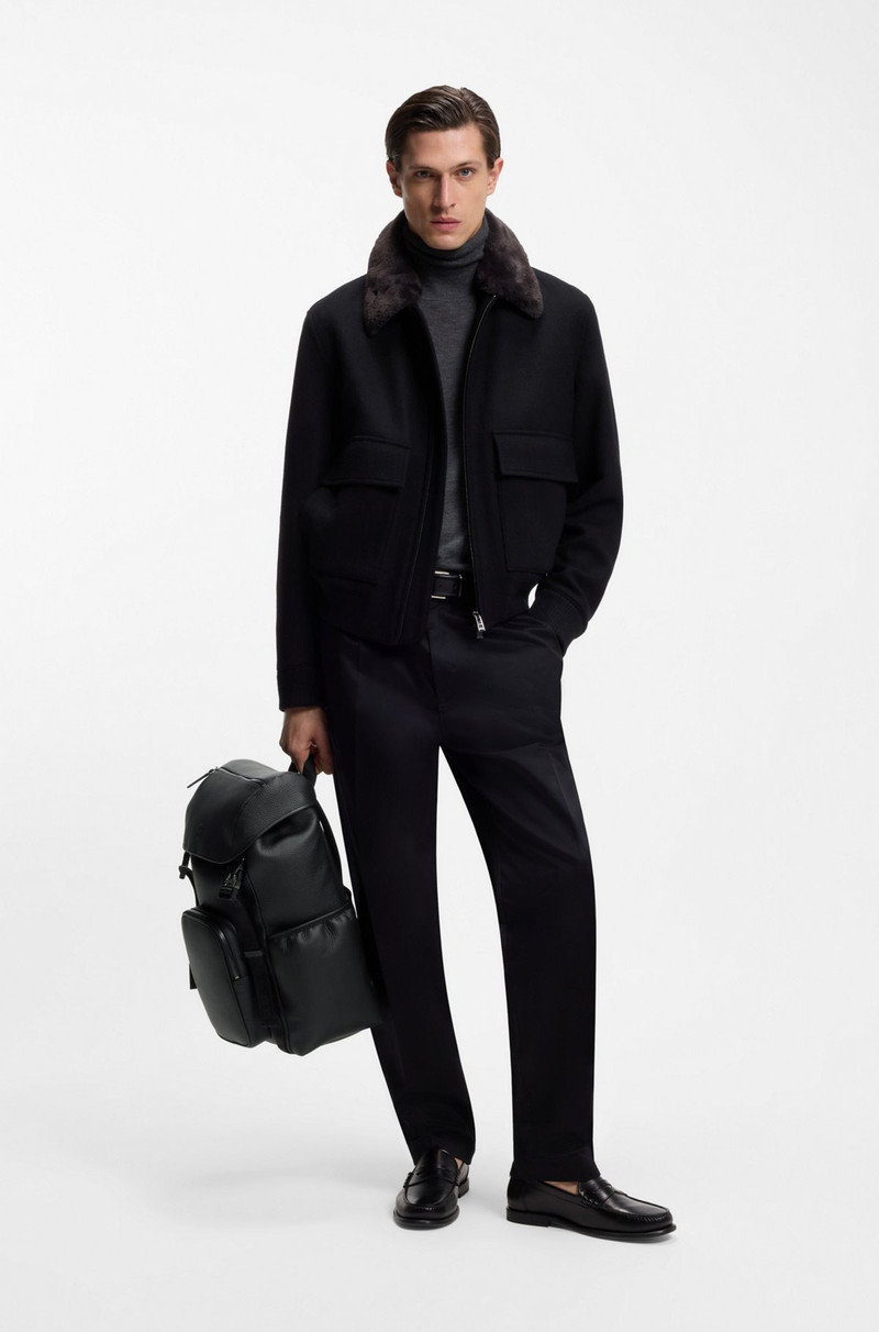 BOSS ITALIAN-LEATHER BACKPACK WITH DOUBLE B MONOGRAM outlook