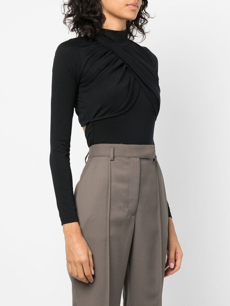 draped-design long-sleeve bodysuit 3