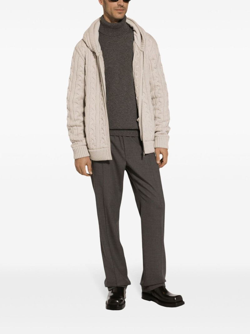 Dolce & Gabbana cable-knit hoodie outlook