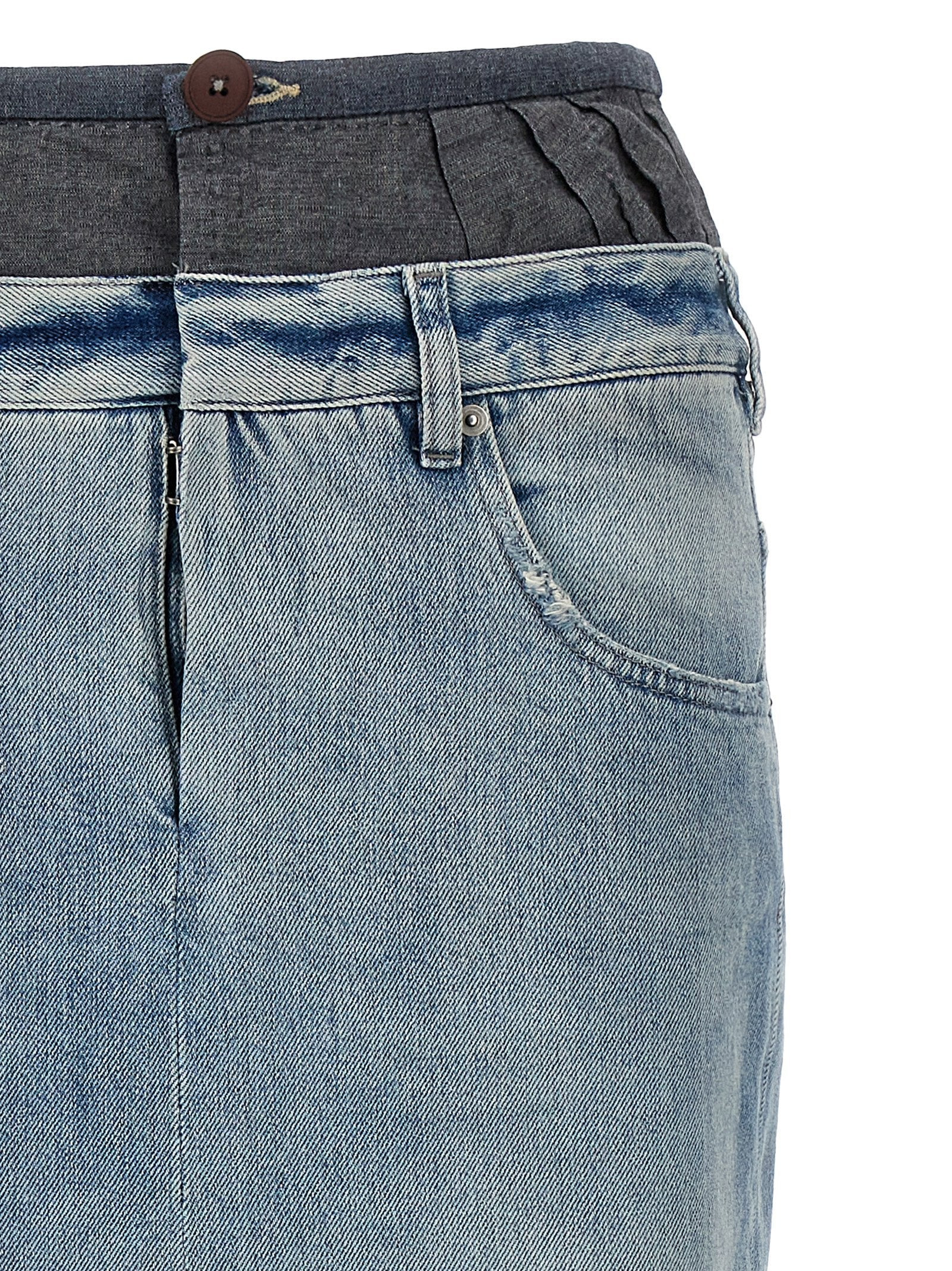 Maison Margiela Women Slits Denim Skirt - 3
