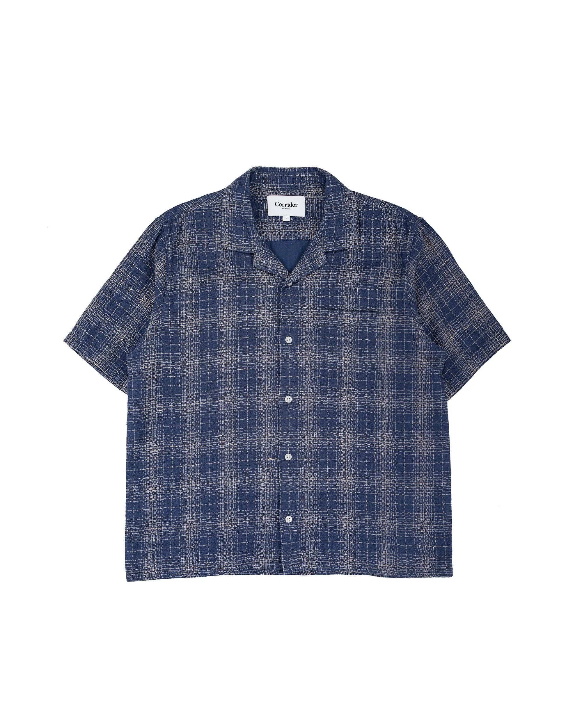 Wavy Linen SS Navy - 1
