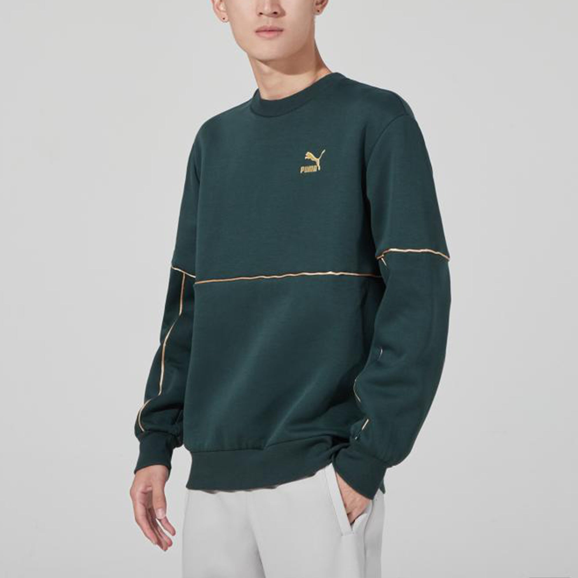 Puma LUXE Crew Sweatshirt 'Green' 534410-80 - 3