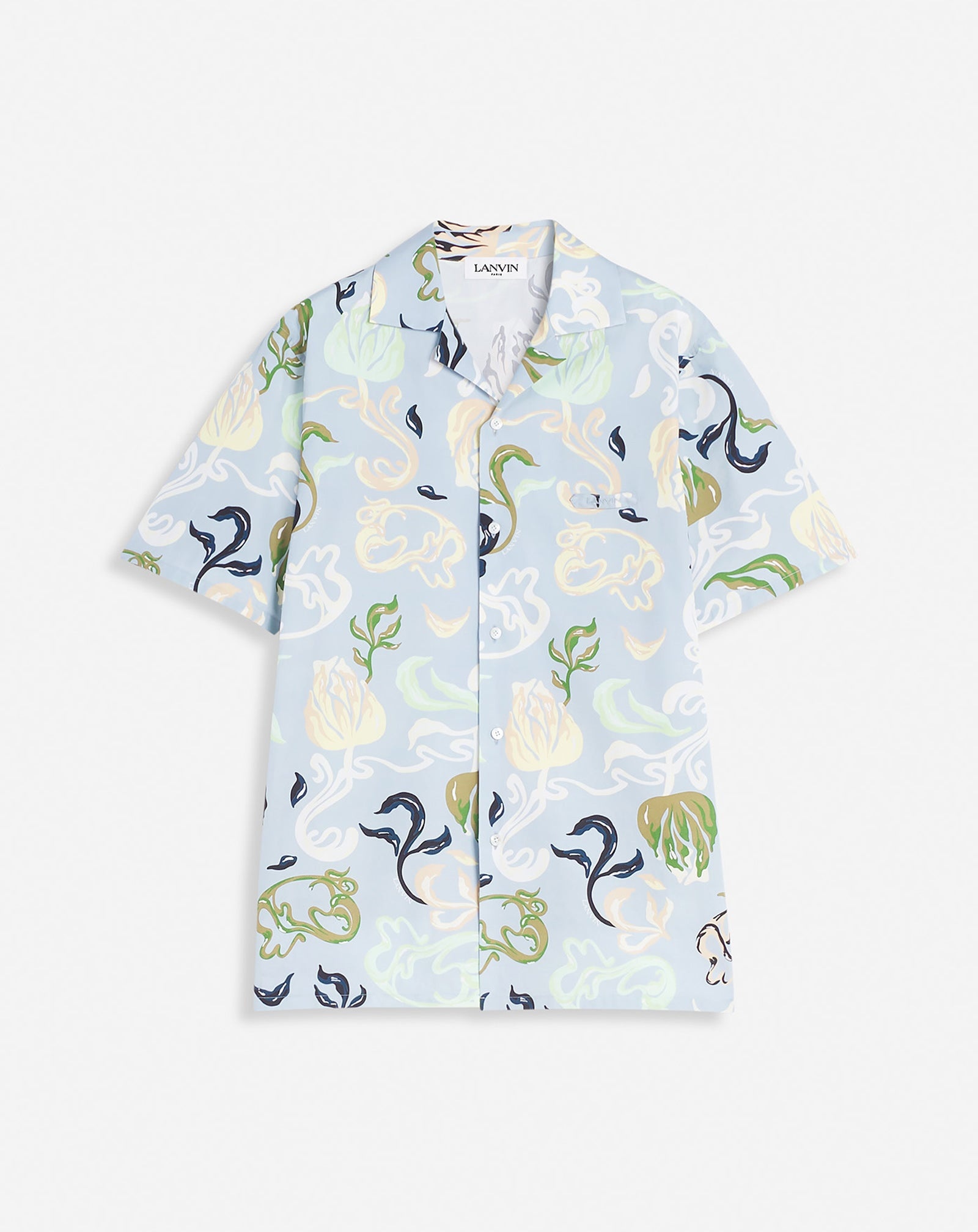 FLORAL PRINT BOWLING SHIRT - 1