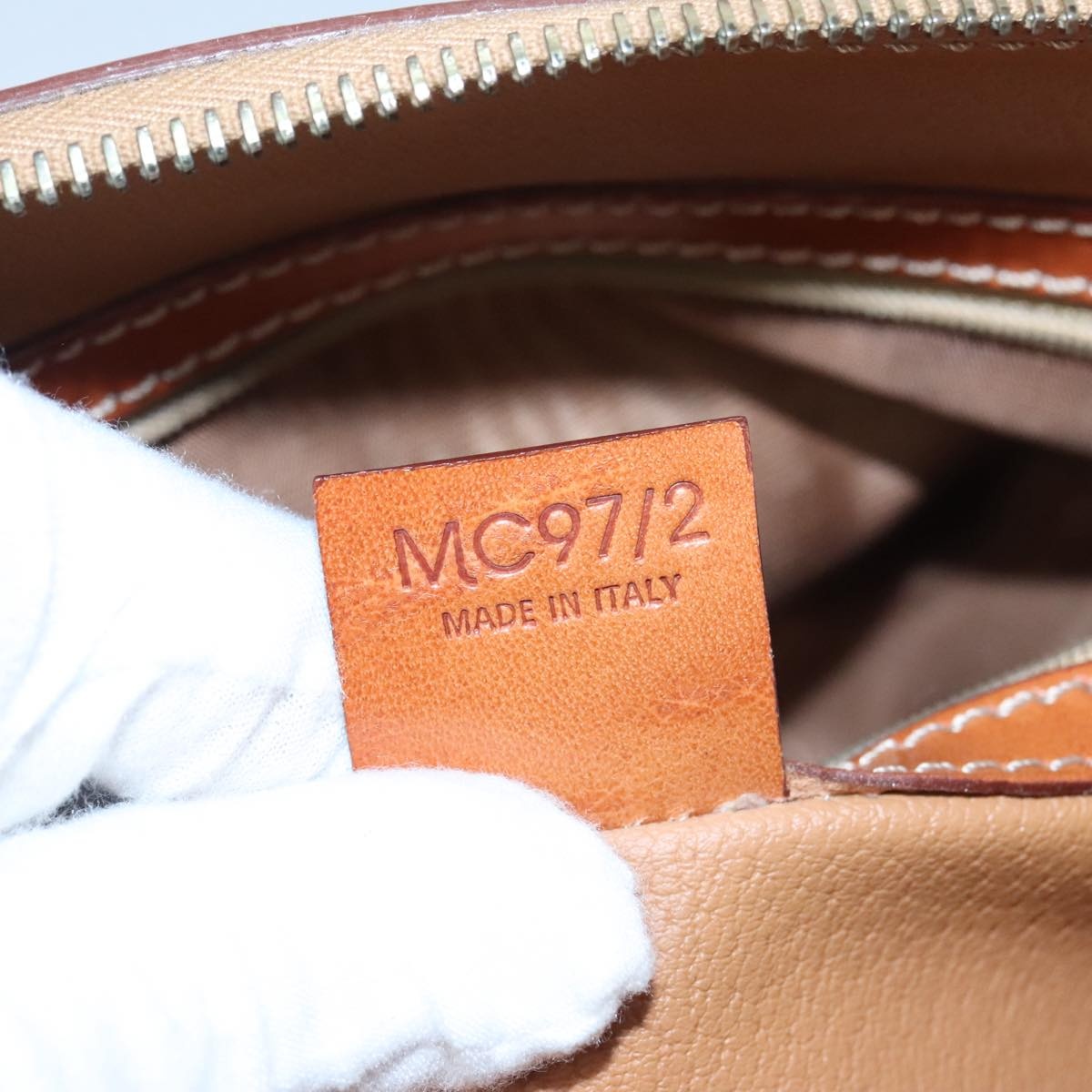CELINE Macadam Canvas Hand Bag Pvc Leather Brown Gold - 12