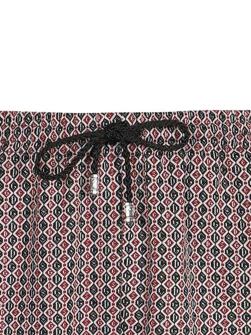geometric-pattern drawstring shorts - 4