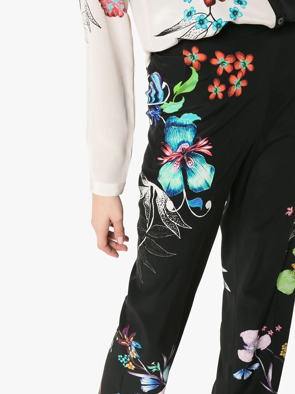 wide leg floral print trousers - 5