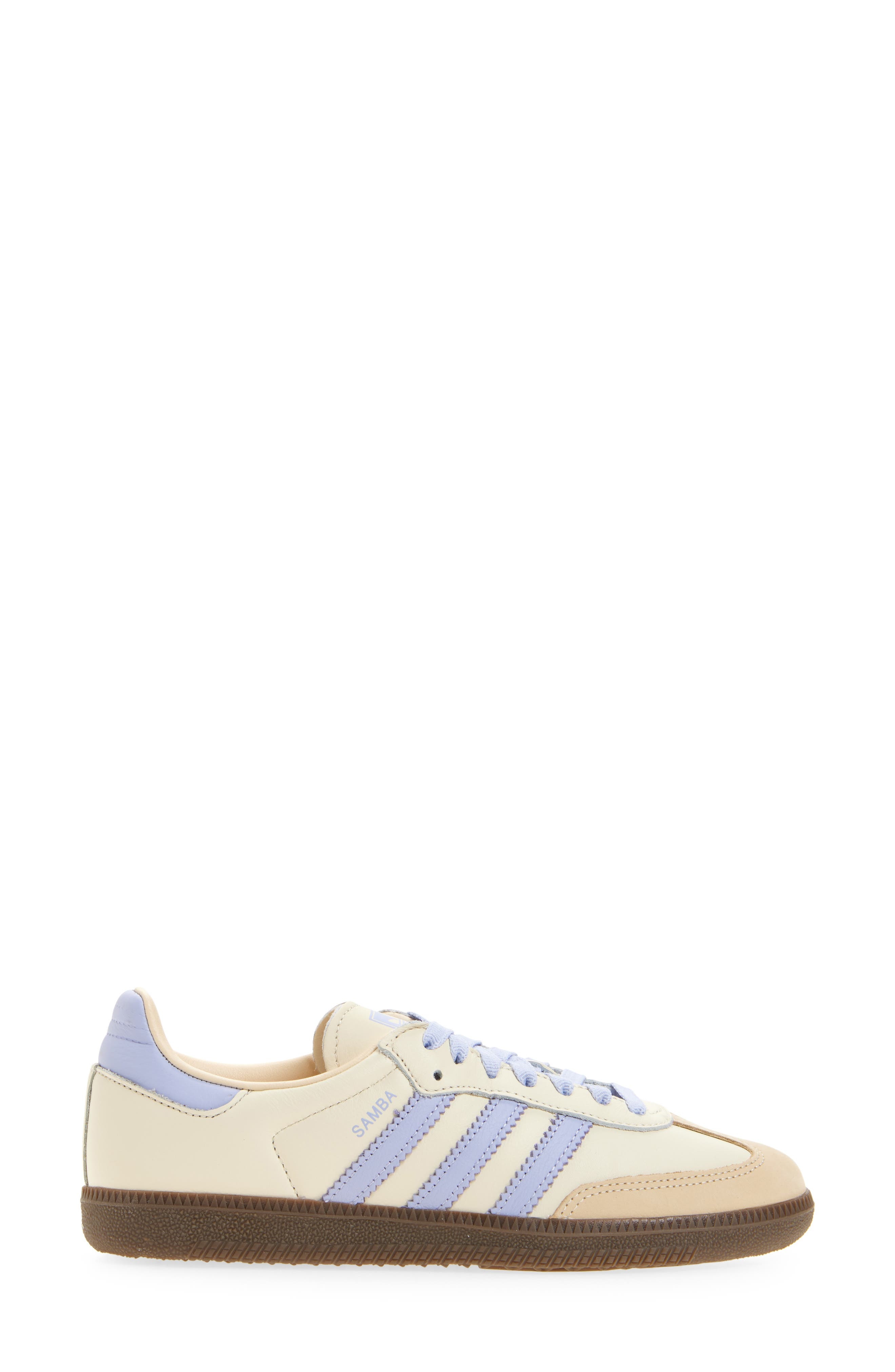 adidas Samba OG Sneaker in Cream White/Violet/Sand at Nordstrom - 3