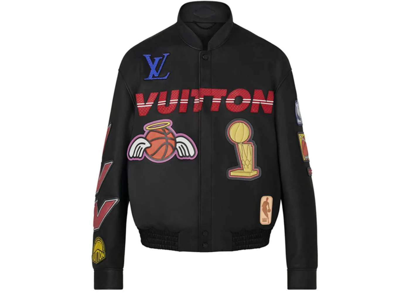 Louis Vuitton x NBA Logos Leather Hero Jacket Black - 1