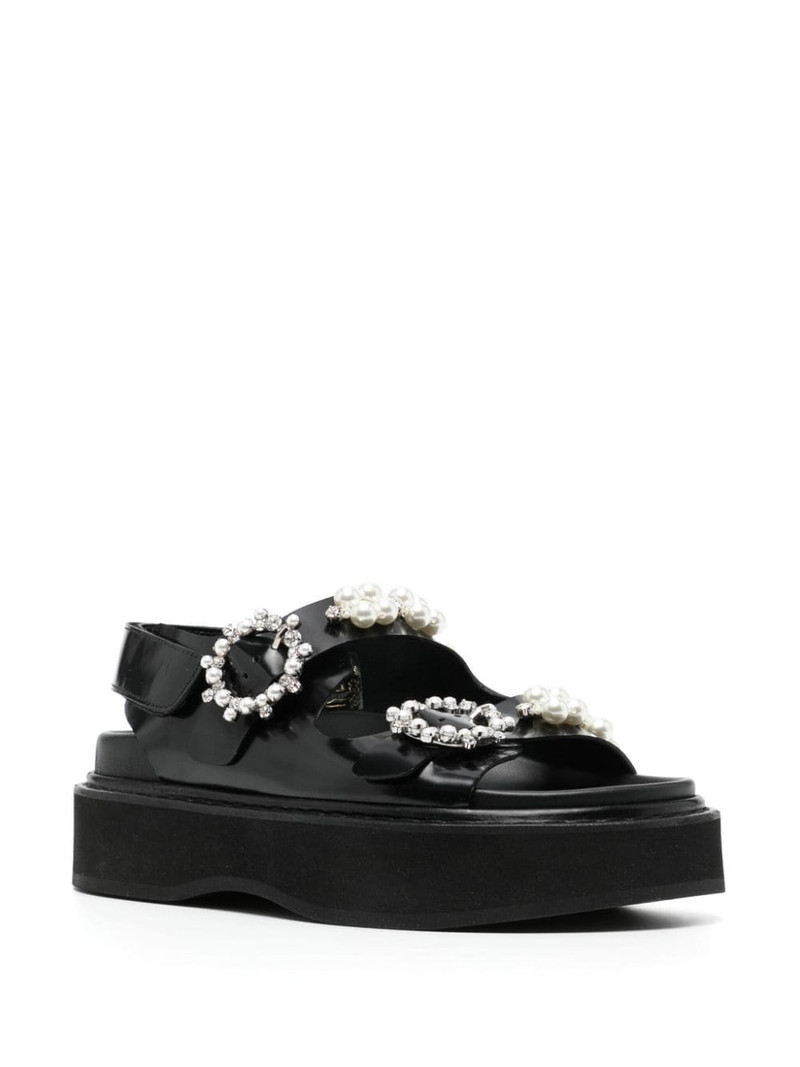 Simone Rocha crystal-embellished leather sandals outlook