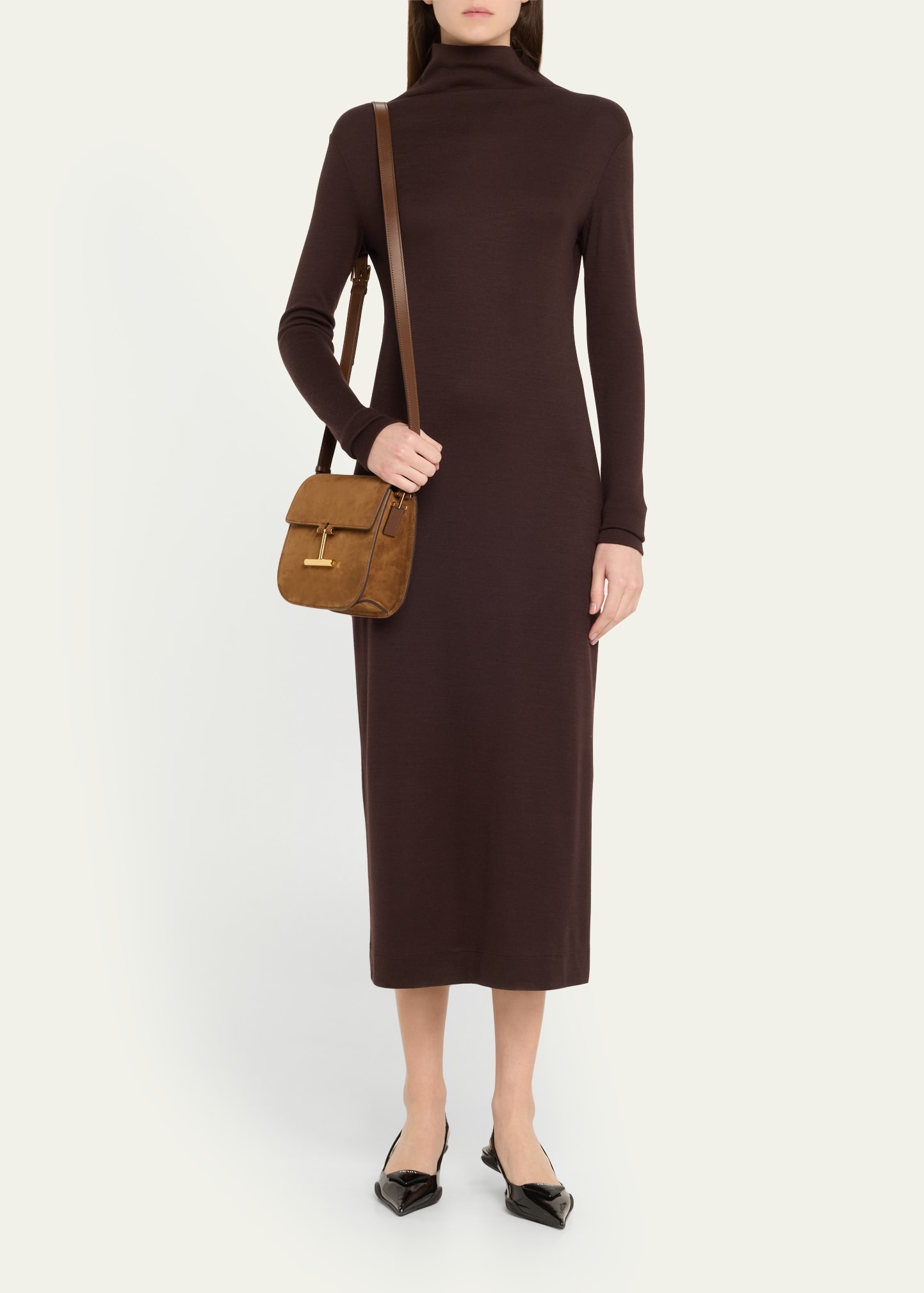 Tara Mini Flap Crossbody Bag in Suede and Leather - 6