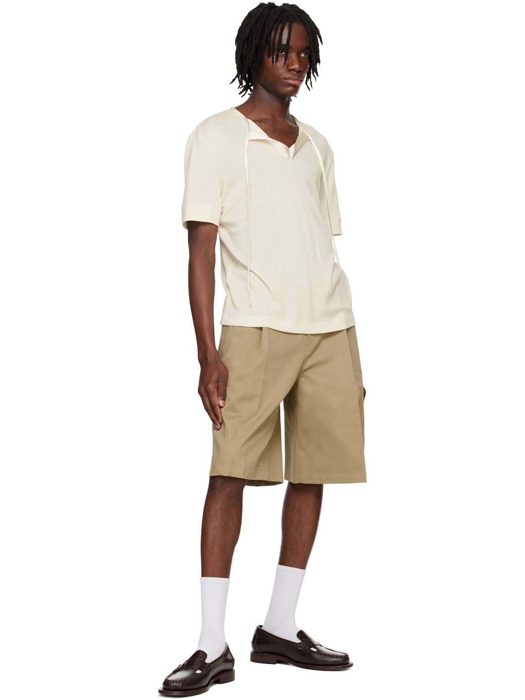 Off-White Satin Strap T-shirt - 4
