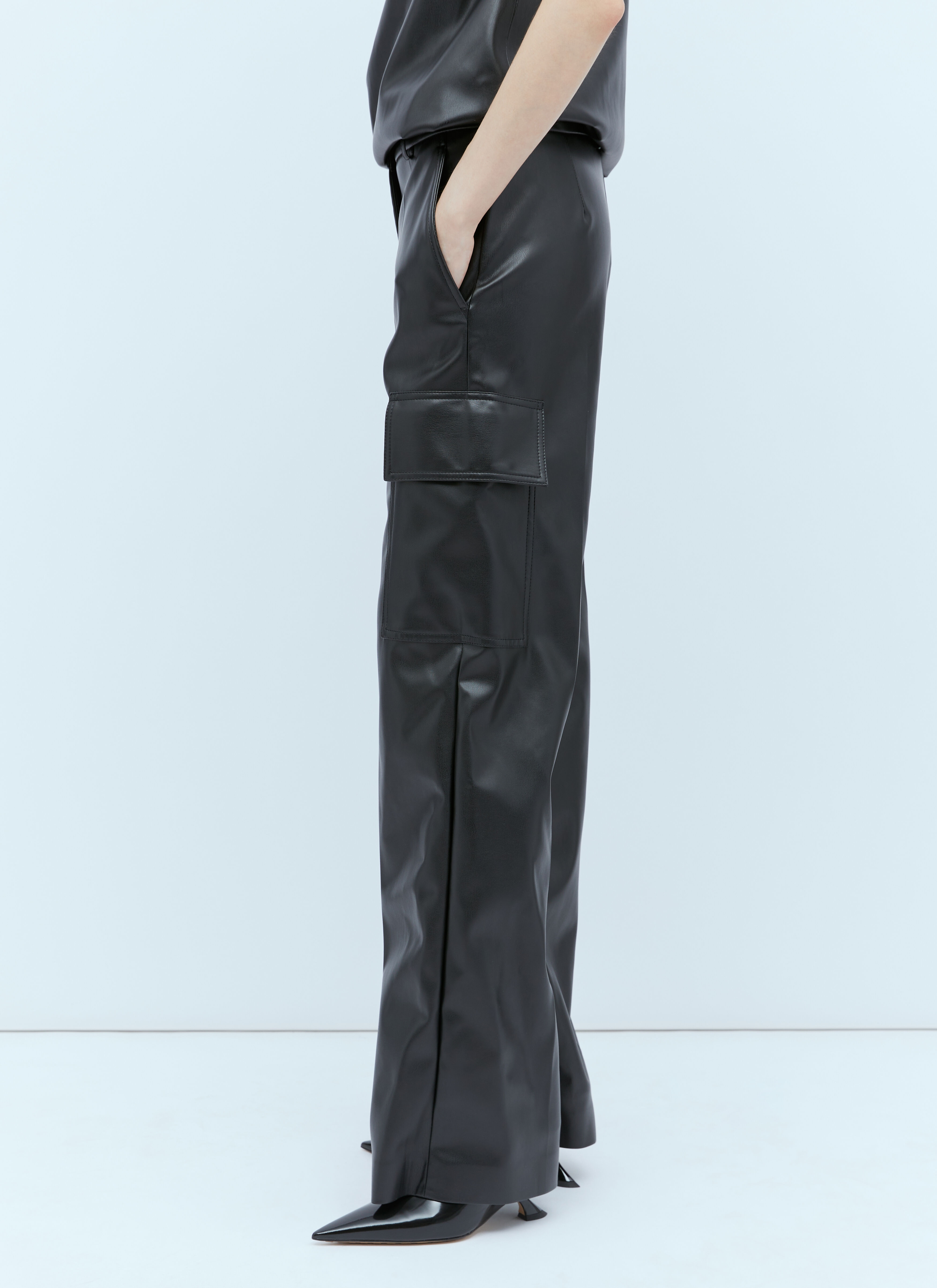 Cargo Vegan Leather Pants - 2