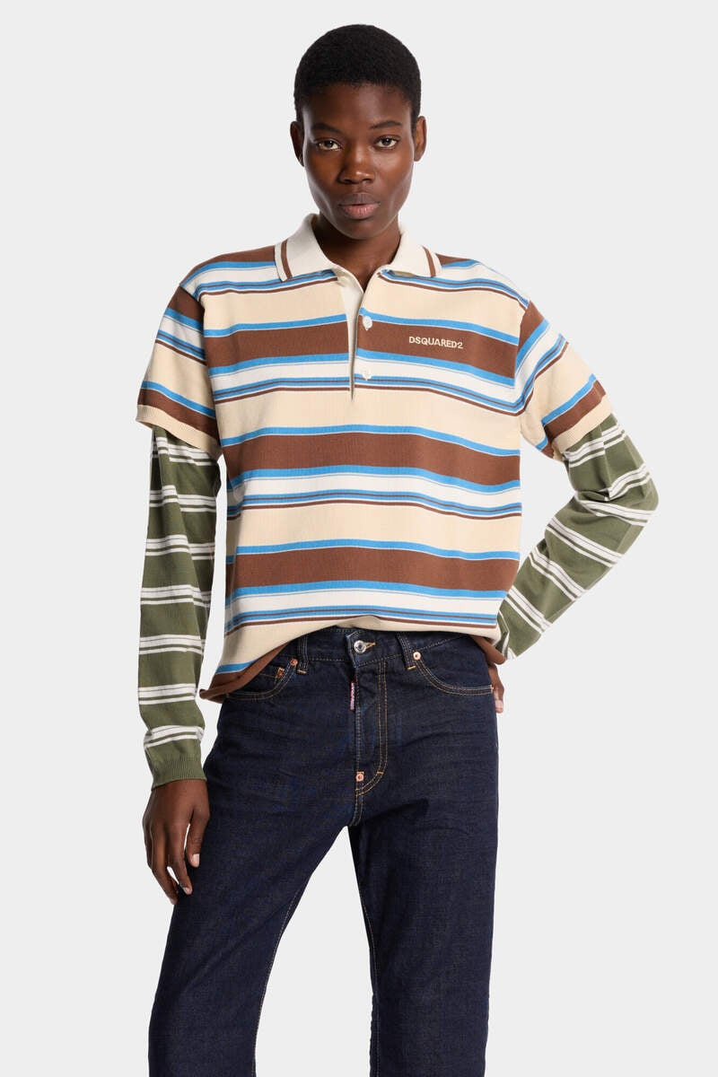 STRIPED LONG SLEEVES KNIT POLO 3