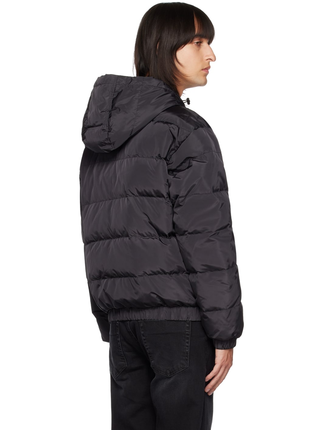 Black V-Emblem Down Jacket - 3