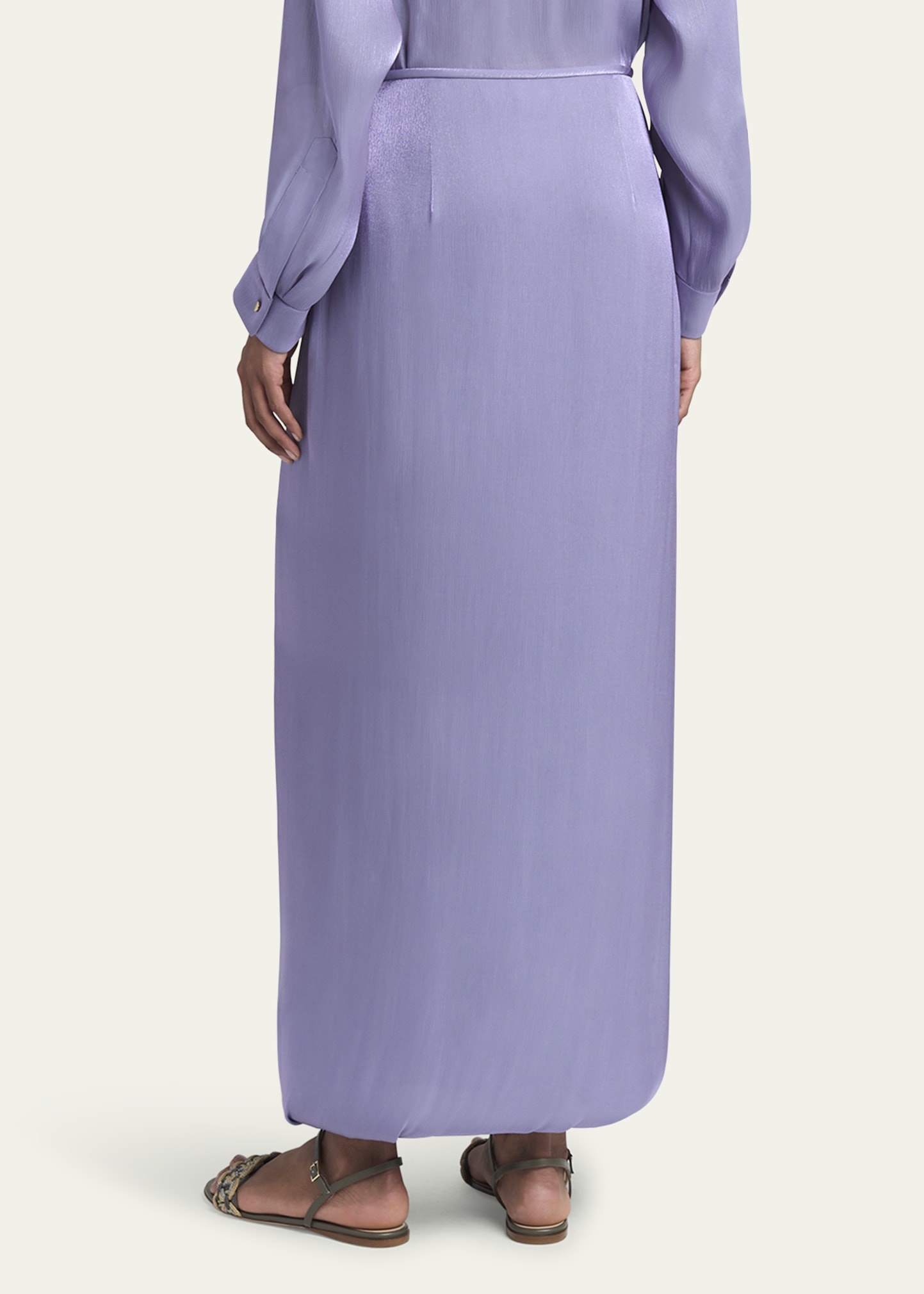 Long Draped Straight Skirt - 3