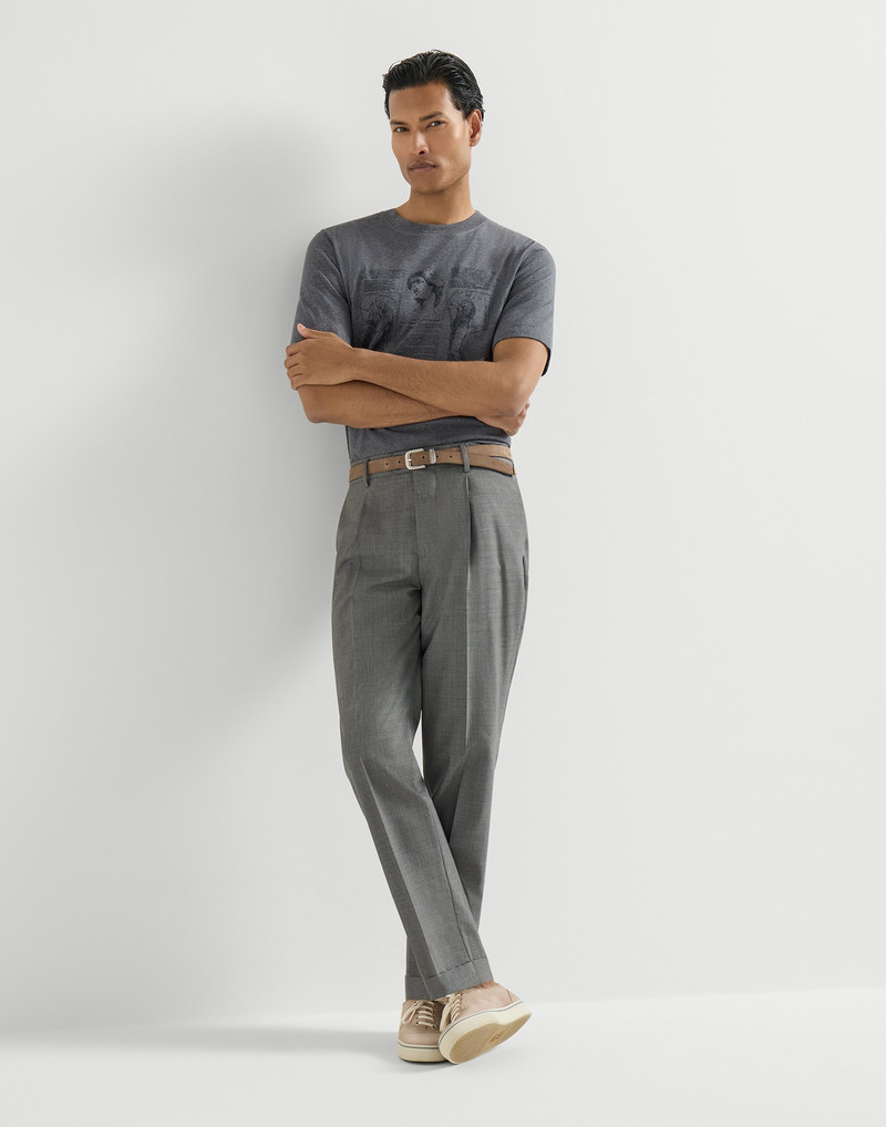Virgin wool fresco trousers with pleat 5
