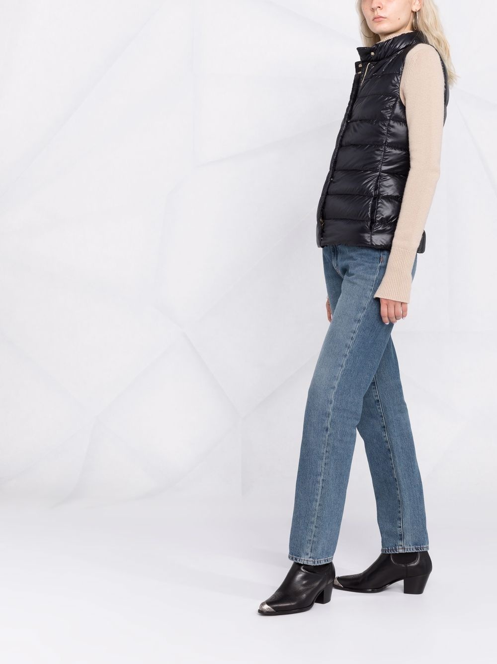 padded zip-up gilet - 4