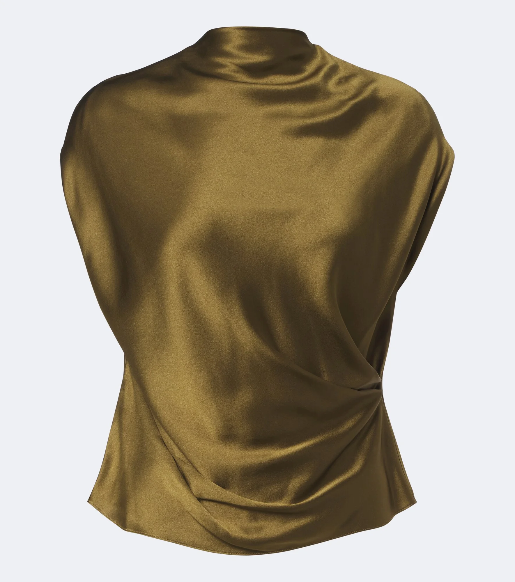 Draped silk satin top - 1
