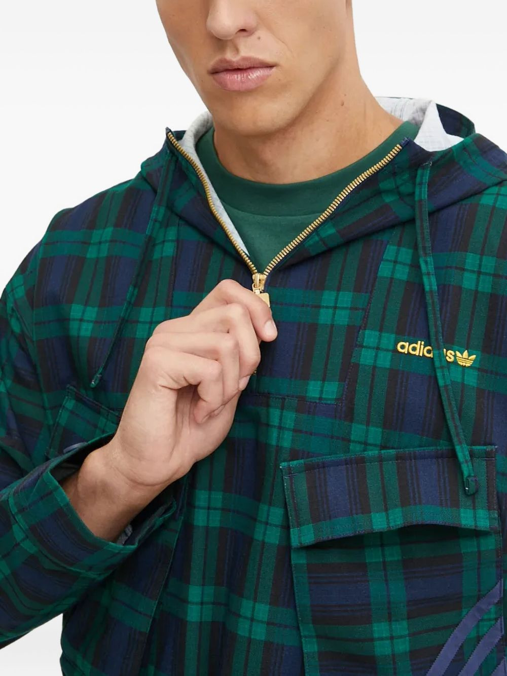 plaidpattern hooded jacket - 4