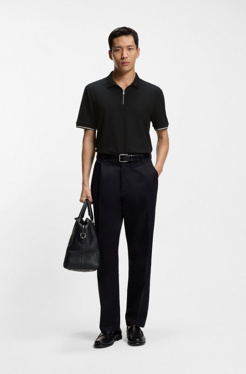 BOSS COTTON-PIQUÉ POLO SHIRT WITH ZIP NECK outlook
