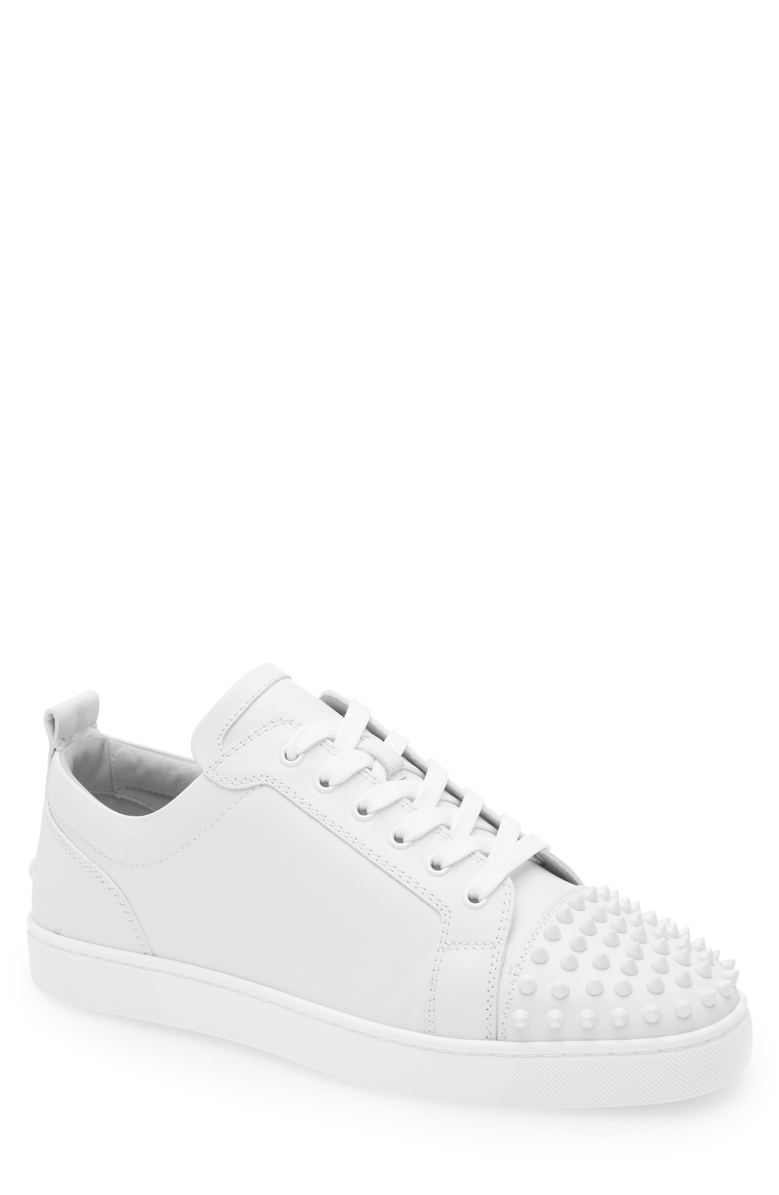 Christian Louboutin Louis Junior Spikes Sneaker in White at Nordstrom - 1