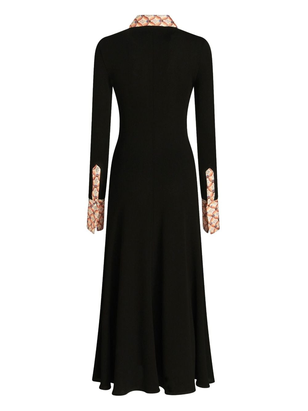 long-sleeved jersey midi dress - 6