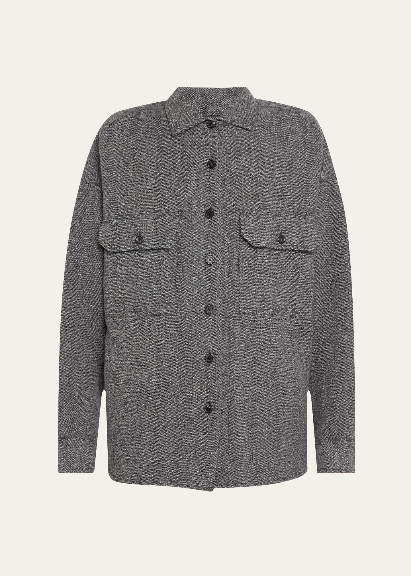 Darby Button Down Wool Cashmere Overshirt - 1