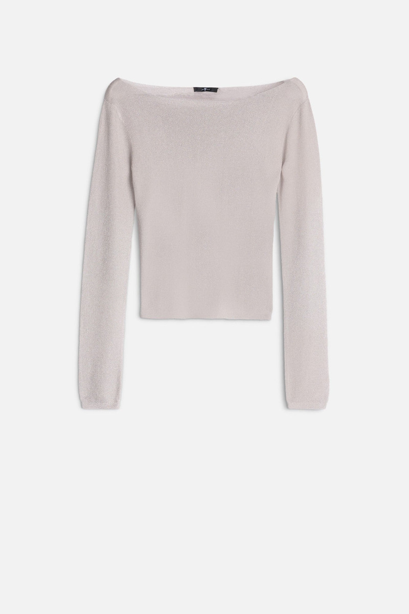 Boatneck Sweater in Silver Lurex 1