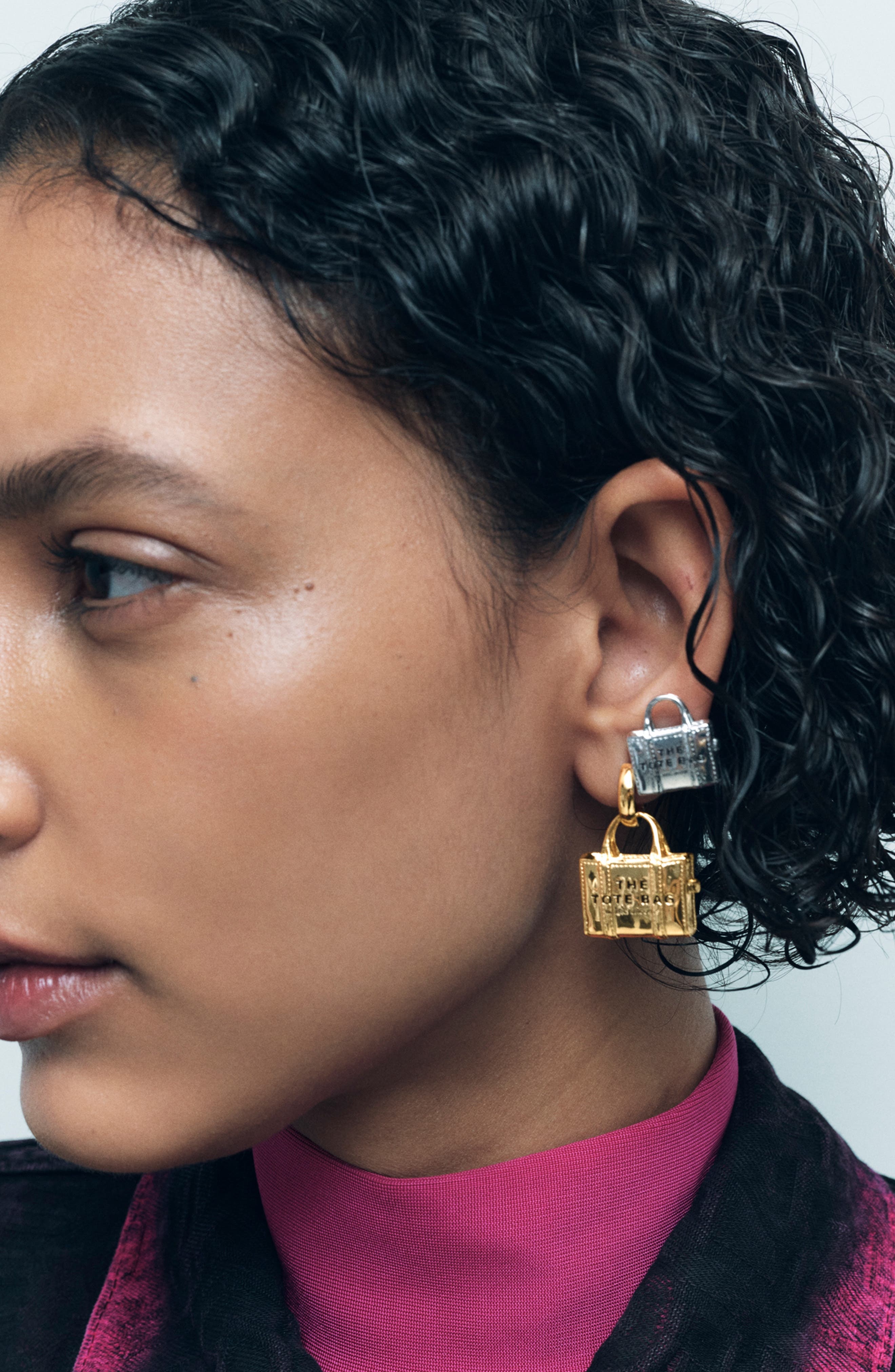 Marc Jacobs The Tote Bag Stud Earrings in Light Antique Silver at Nordstrom - 2
