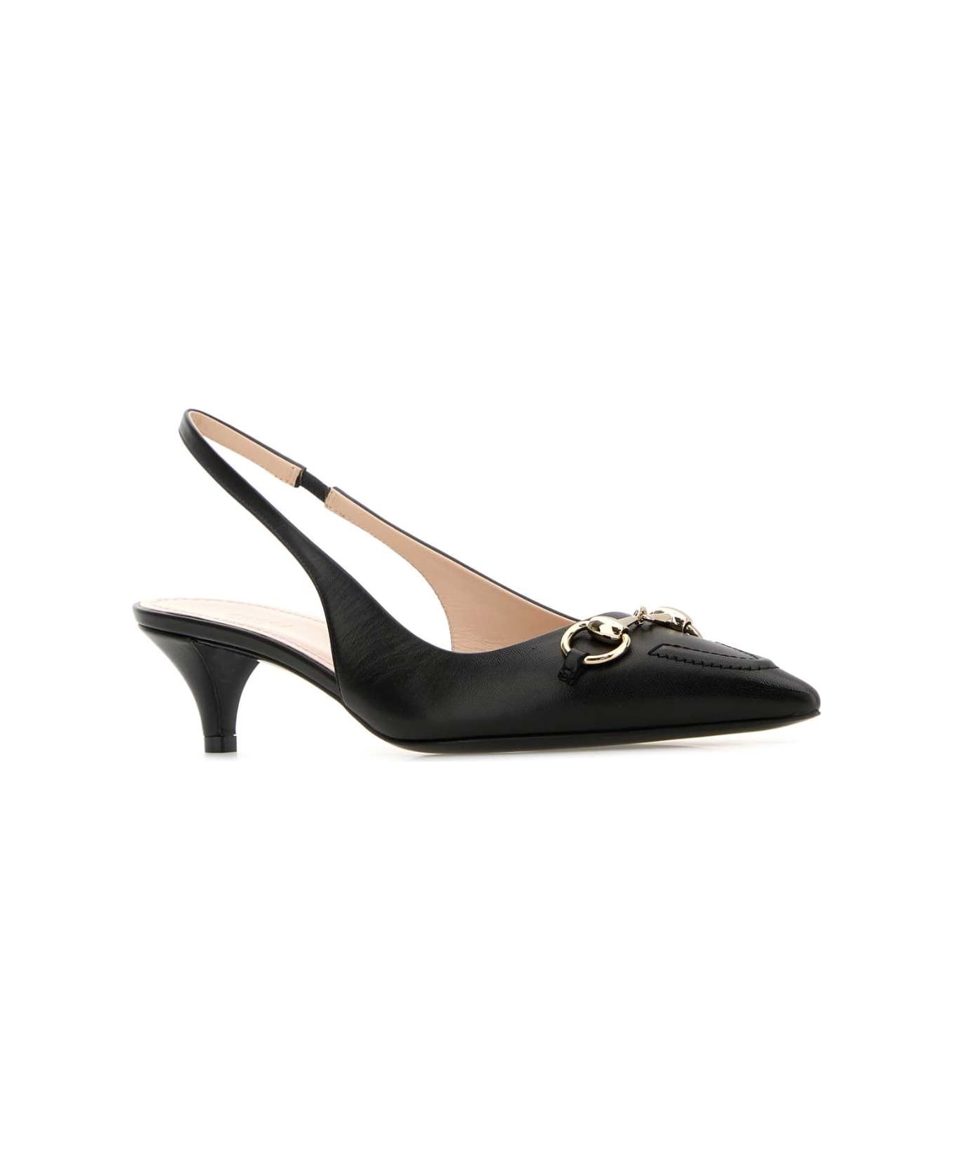 Black Leather Pumps - 2