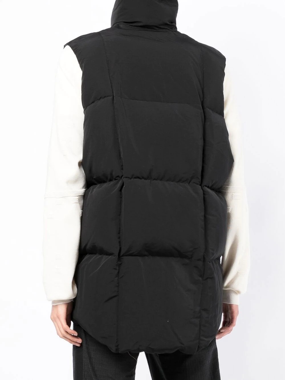 quilted funnel neck gilet - 4