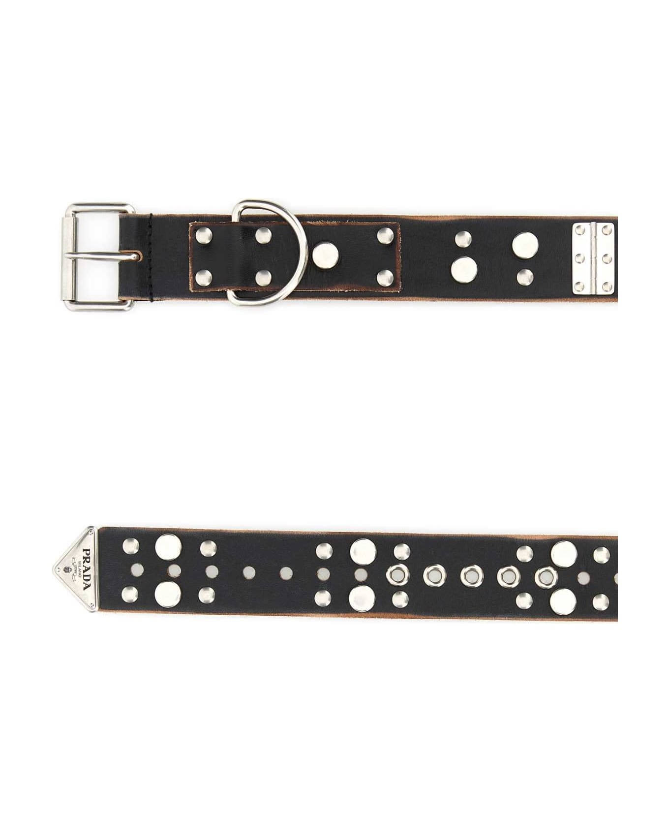 Black Leather Belt - 2