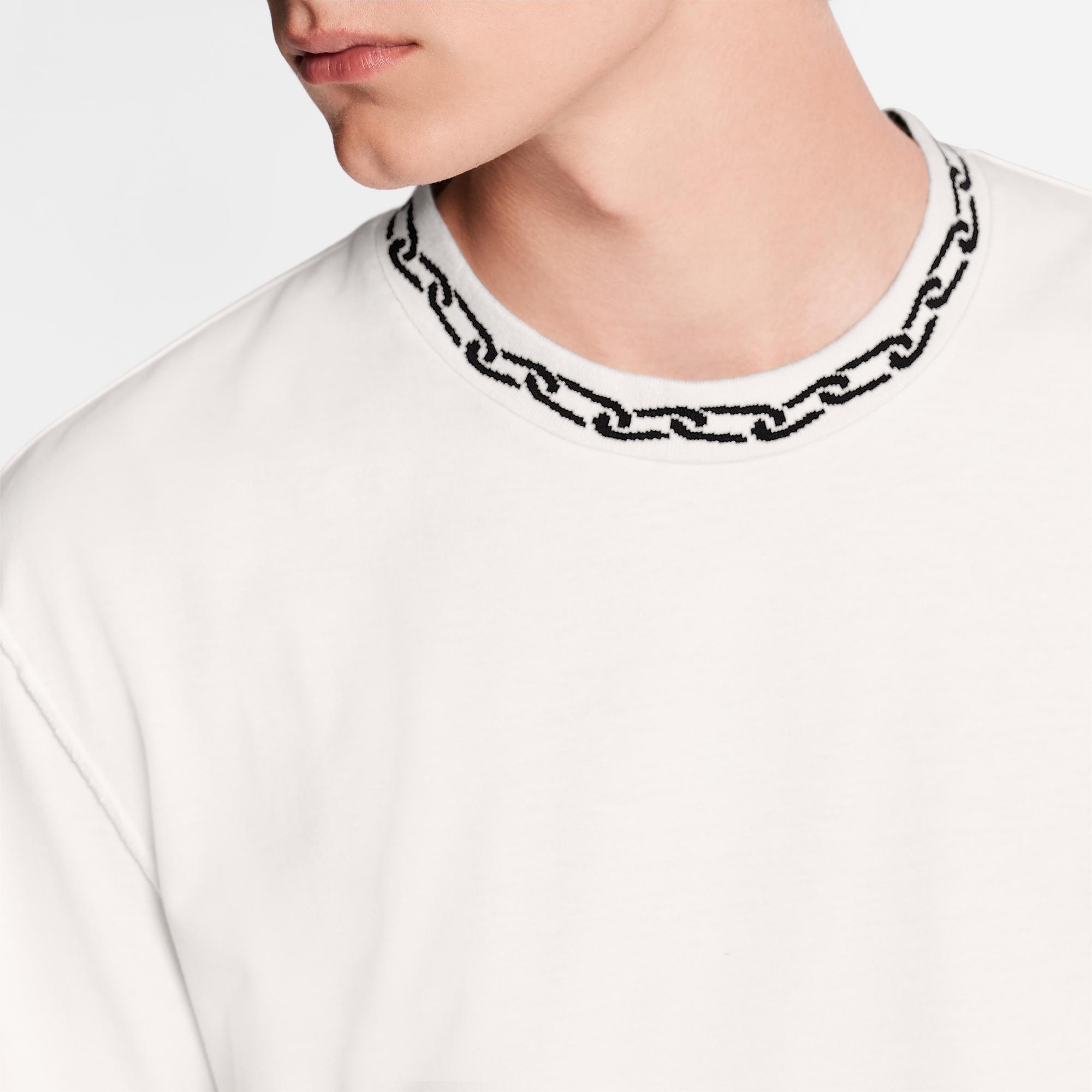 T-Shirt With Chain Jacquard Rib Collar - 3