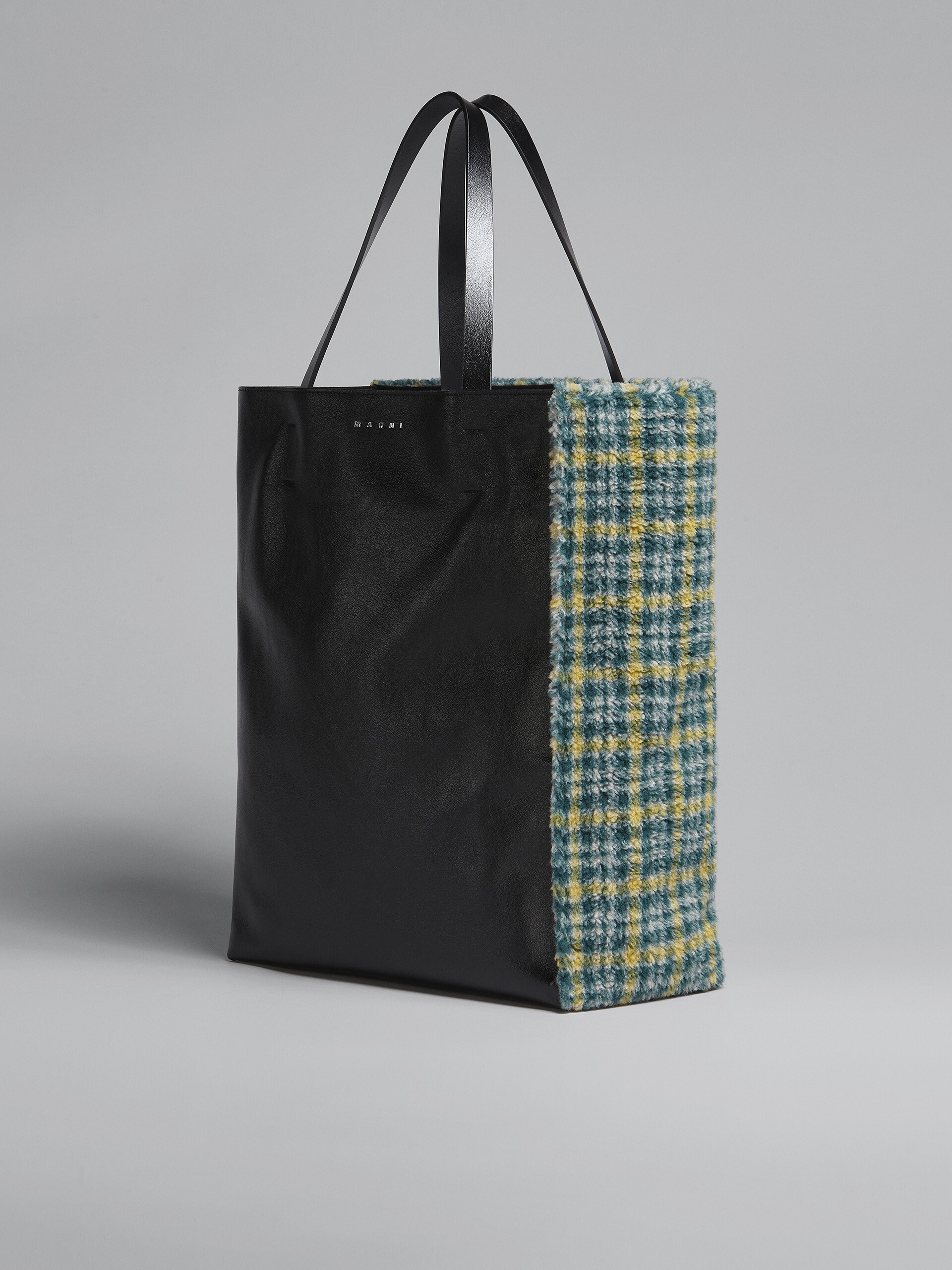 MUSEO SOFT LARGE BAG IN GREEN CHECK FABRIC - 3