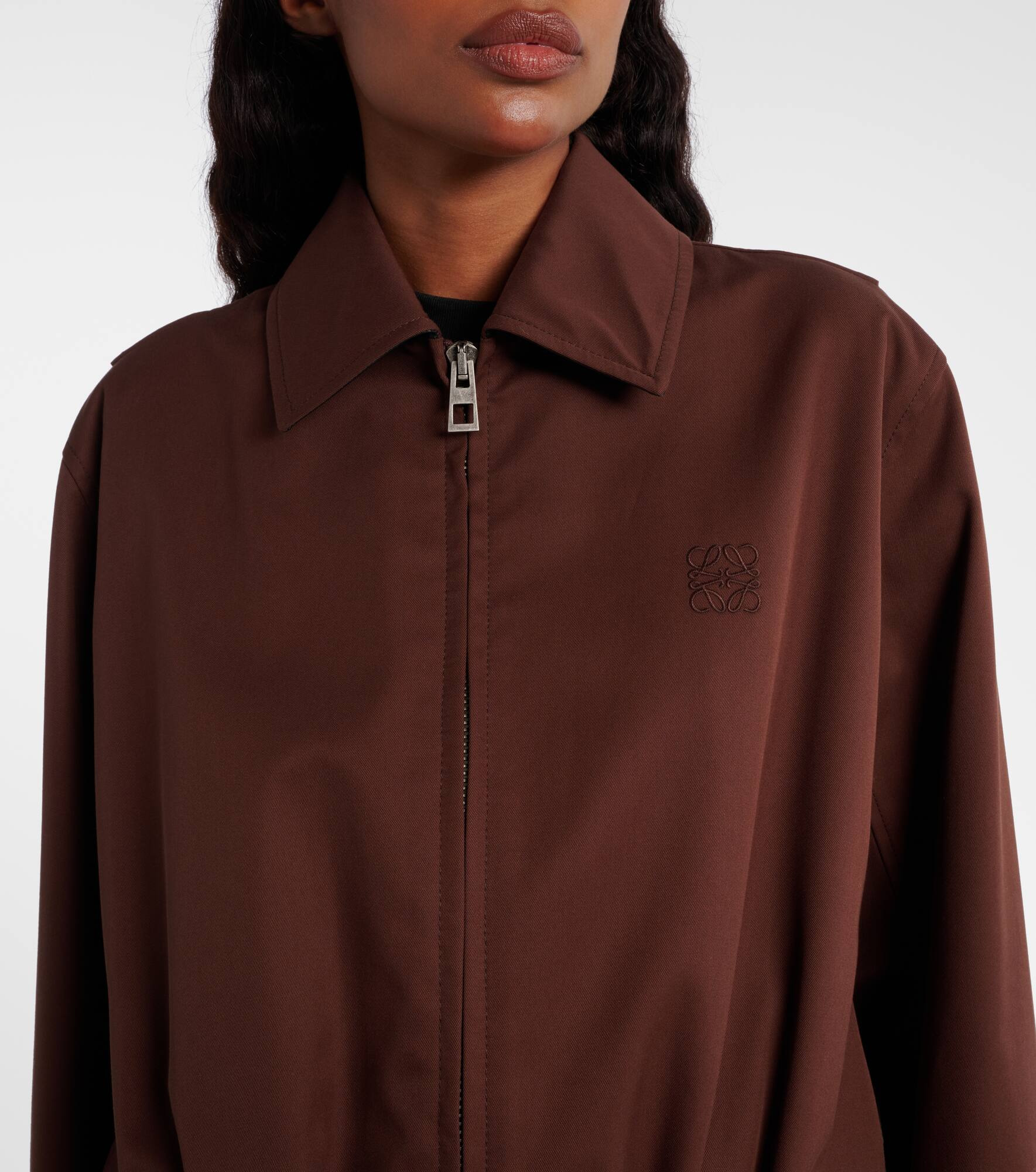Belted cotton and silk twill blouson - 4