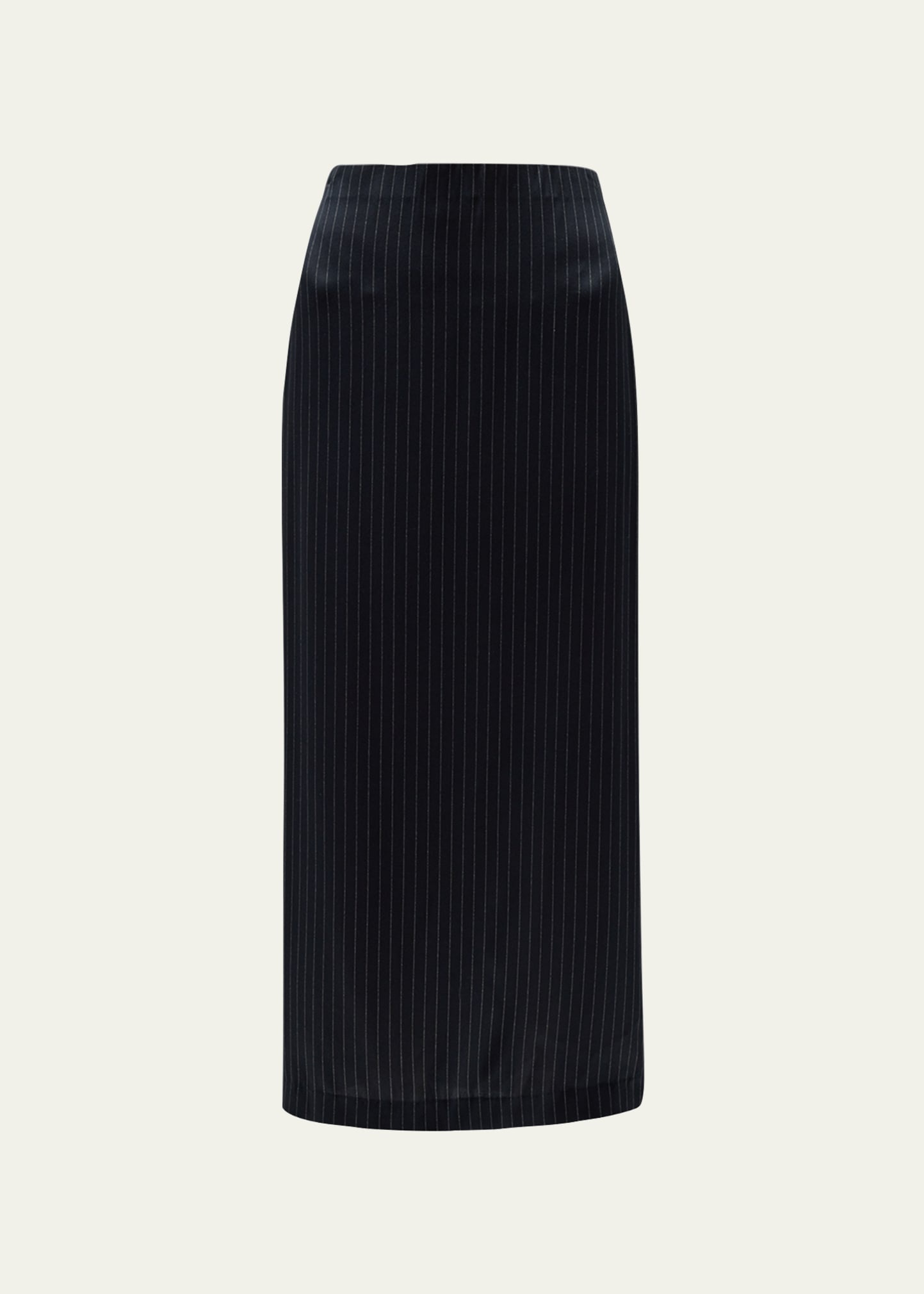 Slim Midi Pinstripe Pencil Skirt - 1