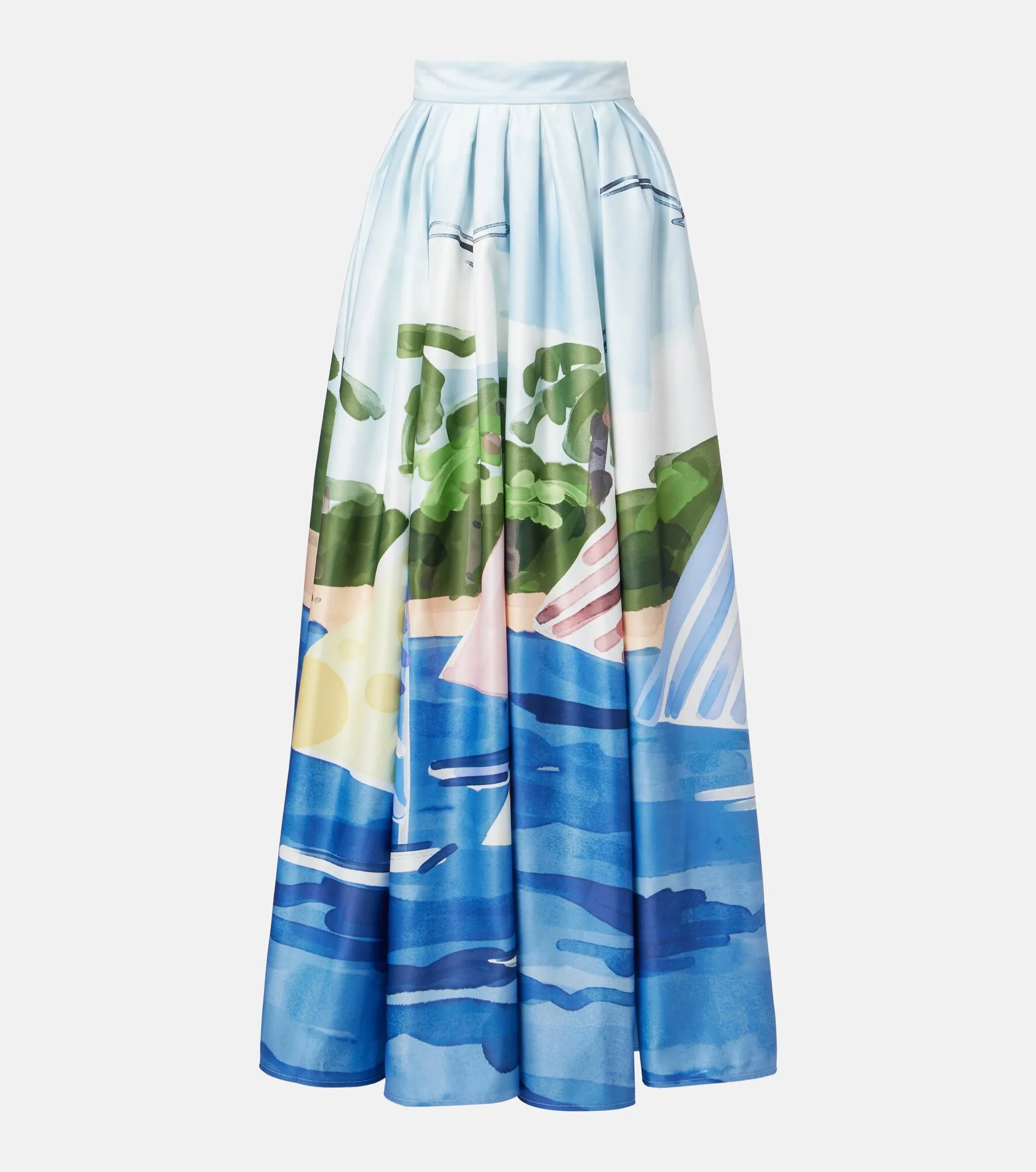 Printed pleated maxi skirt - 1