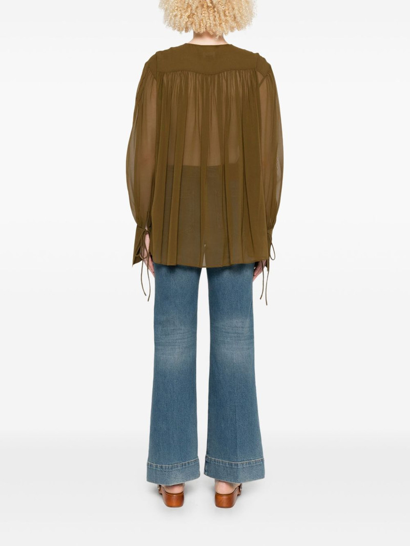 tie-neck gathered blouse 4